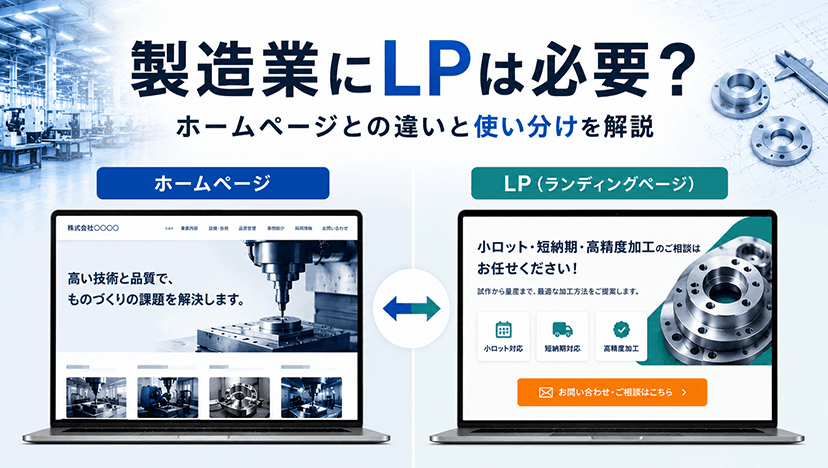 製造業にLPは必要？ホームページとの違いと、問い合わせにつながる使い分け方