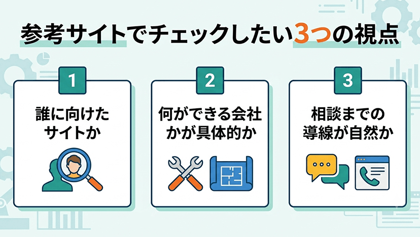 参考サイトでチェックしたい3つの視点